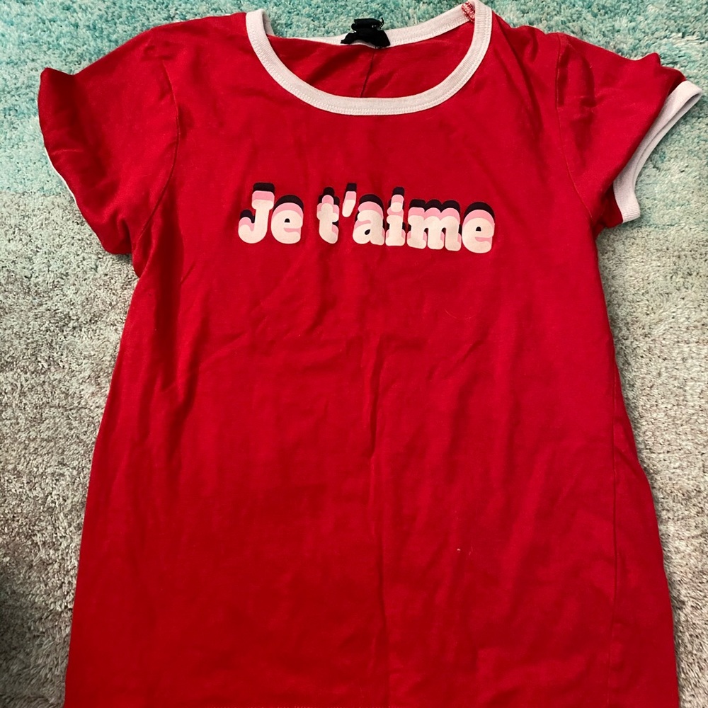 Red and White “Je T’aime Tee